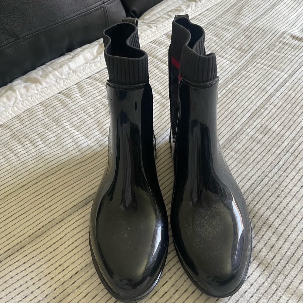 Coach Black and Red Winter Rain Boots - Picture 3 of 6